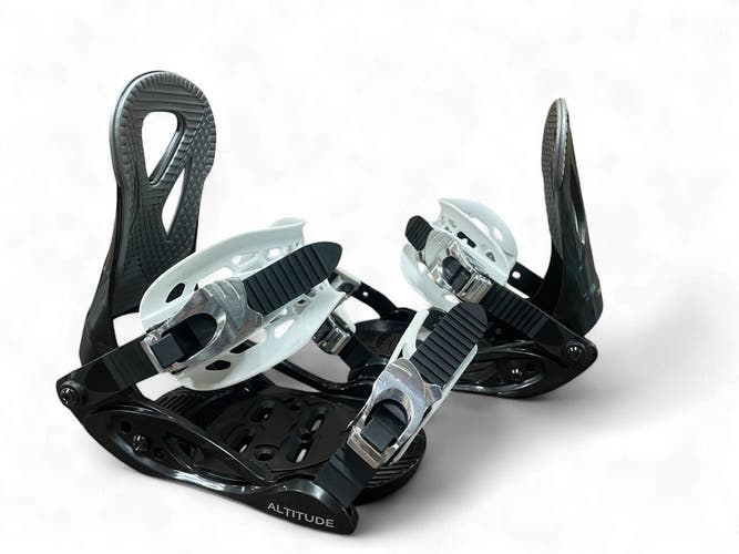 KIDS ALTITUDE "JR RIPPER" SNOWBOARD BINDINGS 4X4 3D EST (SIZES 3-6) BLACK/WHITE