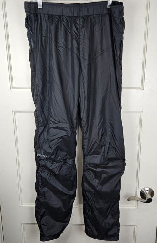 Marmot Precip Men's Size: L Black Full Zip Fleece Lined Pants Hiking Rain Wind