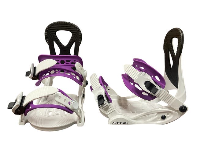 JR KIDS ALTITUDE "JR RIPPER" SNOWBOARD BINDINGS (SIZES 3-6) WHITE/PURPLE