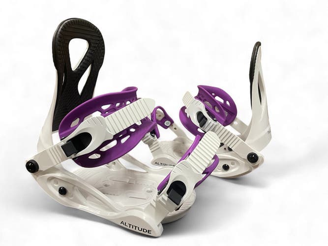 ALTITUDE "JR RIPPER" SNOWBOARD BINDINGS 4X4, 3D, EST (SIZES 3-6) WHITE/PURPLE