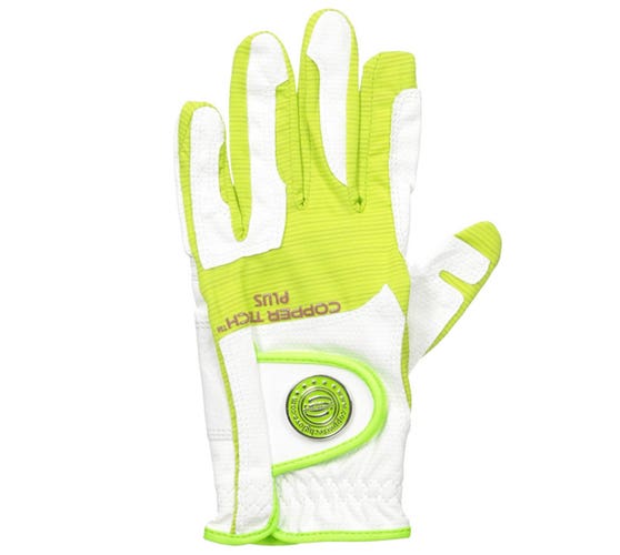 NEW Copper Tech White/Lime Women's All Weather One Size Fits All Golf Glove