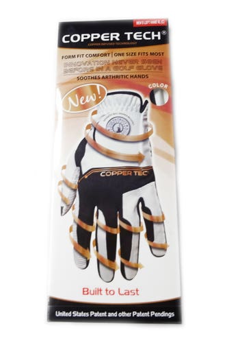 NEW Copper Tech Plus White/Black Men's Cadet Extra Large (CXL) Golf Glove