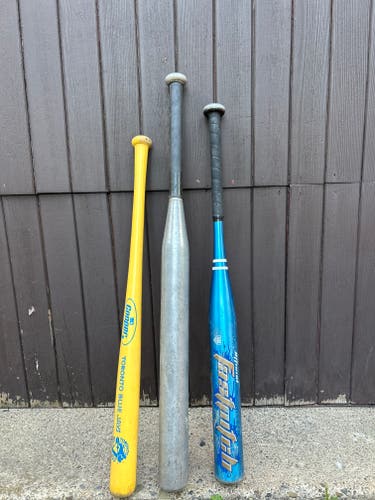 Baseball Bat Bundle - Worth Fastpitch, Cooper Chiquita Toronto Blue Jays Bats, Vintage Aluminum Bat