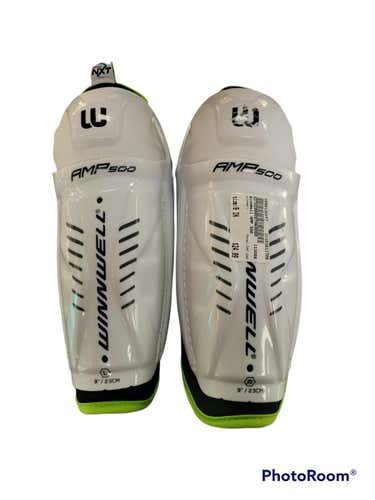 Used Winnwell Amp 500 9" Ice Hockey Shin Guards