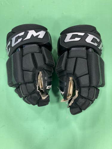 Black Used Senior CCM Pro Model Gloves 14" Pro Stock