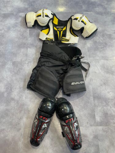 Used Youth Small Bauer/CCM Starter Kit (Shoulder Pads, Pants, Shin Pads)