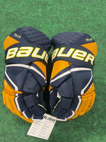 Blue New Senior Bauer Vapor Hyperlite Gloves 14"