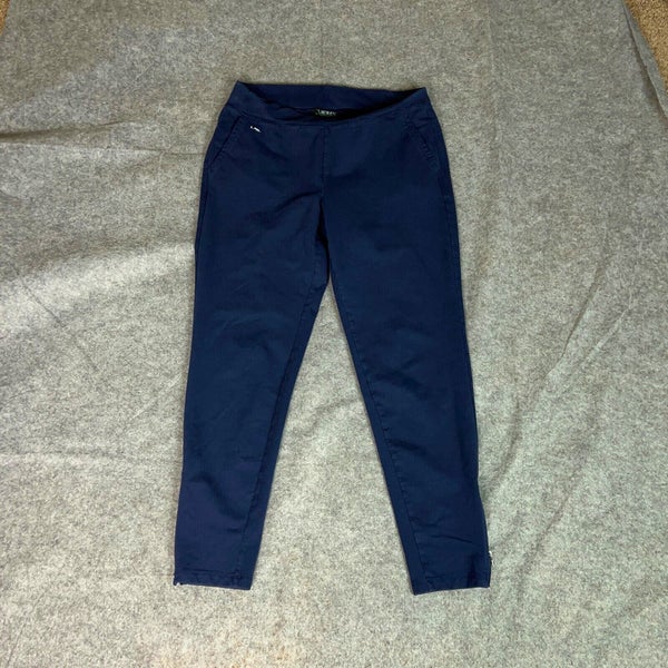 Lauren Ralph Lauren Womens Pants Medium Navy Sweatpant Ankle Zip Lounge LRL
