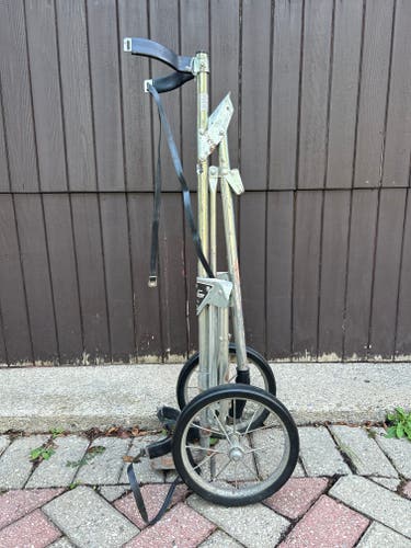 Vintage Pro-Tour Aluminum Golf Pull Cart with Original Straps