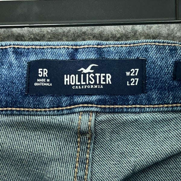 Holister Womens Jeans 5 Juniors Blue Denim Mom High Rise Crop Curvy Belted Pant