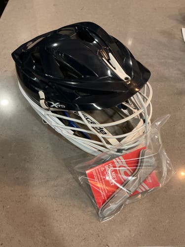 New Cascade XRS Helmet- Navy- White facemask- White Chin guard