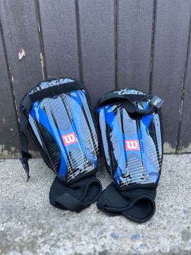 Wilson Soccer Shin Guards - Black & Blue, Adult Size