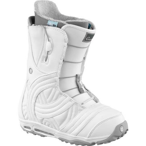 NEW Burton Emerald Womens Snowboard Boots!  White Woven Design  Size 5.5 Euro 36