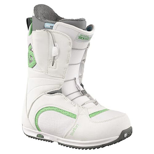 NEW! Burton Bootique Womens Snowboard Boots!  White & Green  Size 6 Euro 36.5