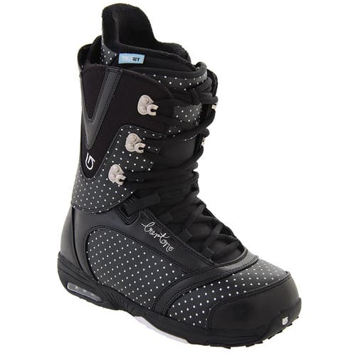 NEW Burton Lodi Womens Snowboard Boots!  Black  White Polka Dots  Size 5 Euro 35