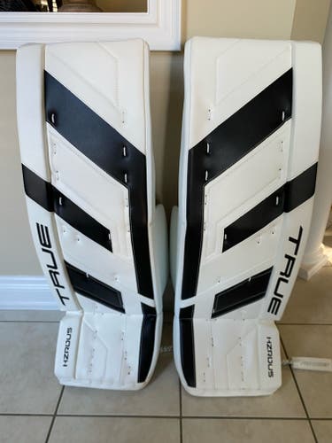 True HZRDUS 9X4 35” Senior Goalie Leg Pads White/Black