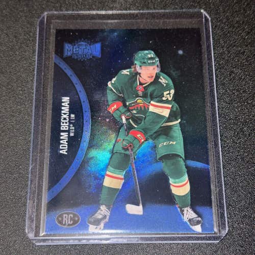 Adam Beckman Minnesota Wild 21-22 NHL Skybox Metal Universe Blue Rookie Card 176