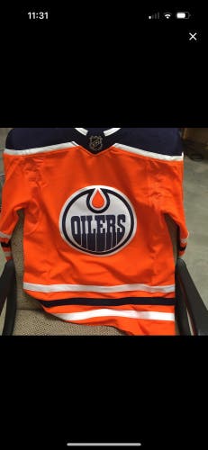 Edmonton Oilers Home Orange Adult Size 54 Adidas Jersey NWT