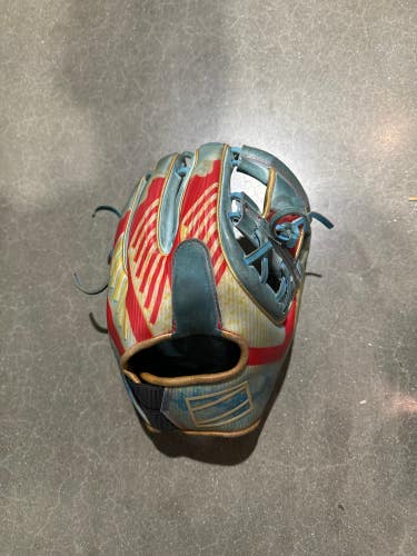 Blue Used Adult Rawlings REV1X Right Hand Throw Infield Baseball Glove 11.5"