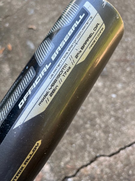 Used Kid Pitch (9YO-13YO) Easton Omen Bat USABat Certified (-11) Alloy 17 oz 28"