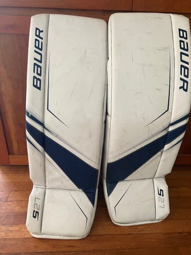 Used Large Bauer S27 Goalie Leg Pads Pro Stock