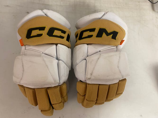 CCM JetSpeed FT1 Pro Stock Hockey Gloves 14” White KNIGHTS 90872