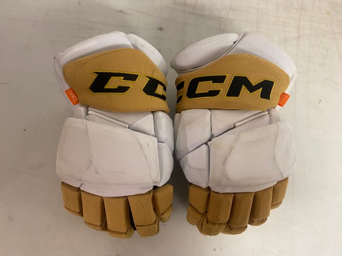 CCM JetSpeed FT1 Pro Stock Hockey Gloves 14” White KNIGHTS 90869