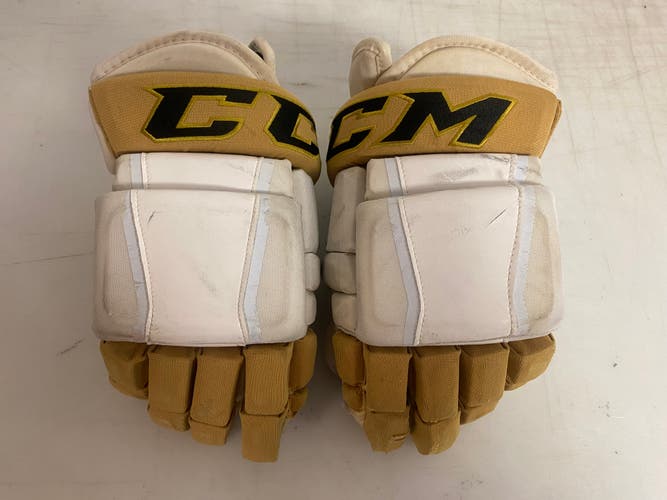 CCM HG97 Pro Stock Hockey Gloves 14” White KNIGHTS 90867