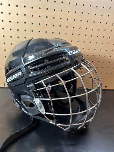 Size small Bauer Re-AKT 75 Titanium Cage hockey helmet black