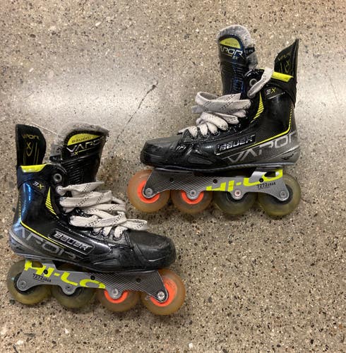 Used Junior Bauer Vapor 3x Inline Skates | Size 4.5 Fit 2