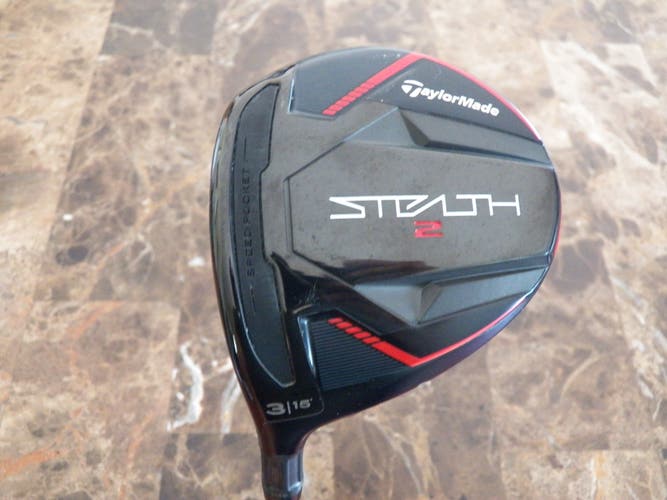 LEFT HAND TAYLORMADE STEALTH 2 GOLF FAIRWAY 3-WOOD 15* RED VENTUS TR STIFF