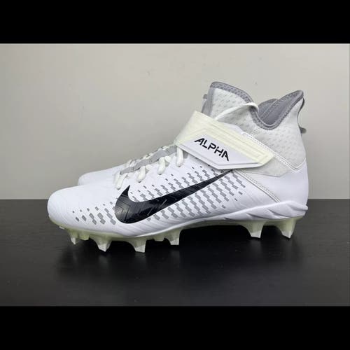 Mens Size 12 WIDE Nike Alpha Menace Pro 2 Mid White Football Cleats BV3951-100