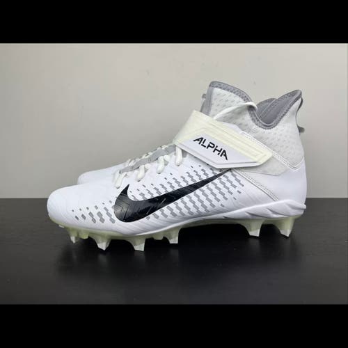 Mens Size 13 WIDE Nike Alpha Menace Pro 2 Mid White Football Cleats BV3951-100