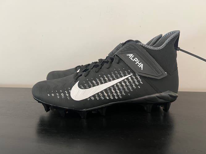 Mens Size 14.5 WIDE Nike Alpha Menace Pro 2 Mid Black Football Cleats BV3951-001