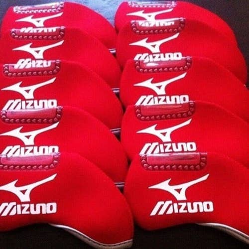 Mizuno Iron Head Cover 10 Piece Set Red Neoprene Iron Covers Brand New