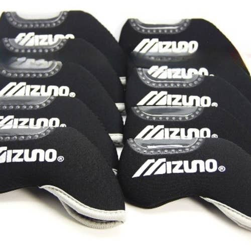 Mizuno 10 Piece Golf Club Iron Set Head Covers Black Neoprene Brand New