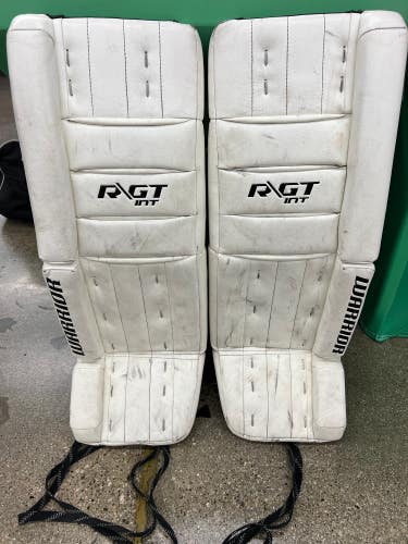 White Used 30" Intermediate Warrior Ritual GT Goalie Leg Pads