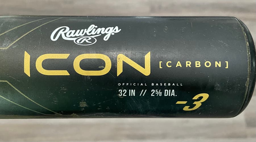 Used 2023 Rawlings Icon BBCOR Certified Bat (-3) Composite 29 oz 32"