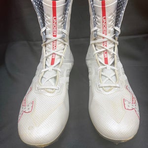 White All America Highlight Men's Lacrosse Under Armour High Top Cleats w/o box