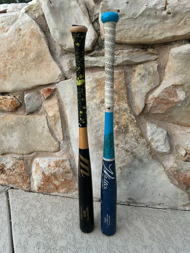 Free Shipping: Youth Wood Bat Lot Of 2 Great Bats. 28” Maple And 29” Birch Bat