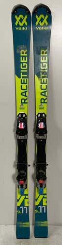 Used Kid's Volkl 145cm Racing Racetiger SL Skis With Marker Race 10 TCX Bindings (SY1791)