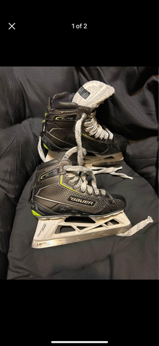 Used Junior Bauer Elite Hockey Goalie Skates Regular Width Size 3