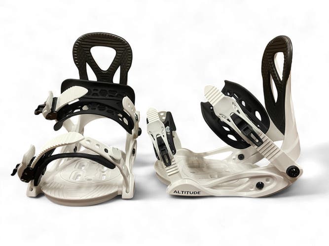 JR KIDS ALTITUDE "JR RIPPER" SNOWBOARD BINDINGS (SIZES 3-6) WHITE/BLACK