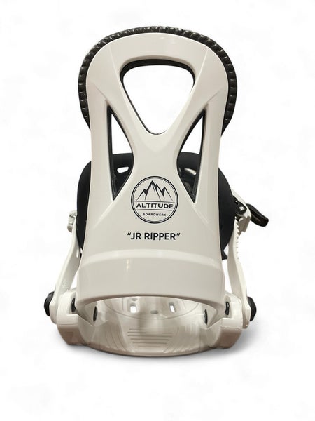 KIDS ALTITUDE "JR RIPPER" SNOWBOARD BINDINGS 4X4 3D EST (SIZES 3-6) WHITE/BLACK