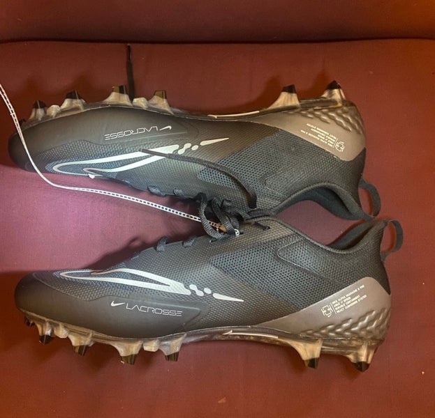 Nike Black & Gray Alpha Huarache 8 Pro Lacrosse Cleats Size 16 - NEW