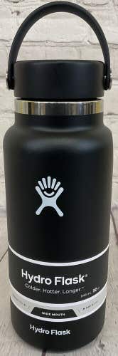 Hydro Flask 32oz Wide Mouth Tempsheild Stainless Bottle Top Flex Handle Black