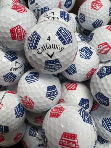 6 Callaway Red/ White USA Truvis Chrome Soft Near Mint AAAA Used Golf Balls