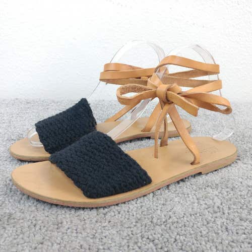 Charlotte Stone Sandals Womens 39 EU Shoes Comfort Ankle Strap Wrap Flats