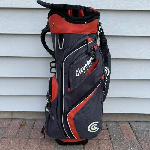 Cleveland Golf CG Friday Cart Bag 14 Way Charcoal Gray Red White Black