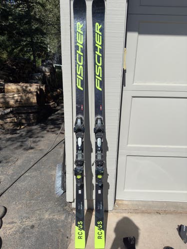 Used 2020 Unisex Fischer 193 cm Racing RC4 World Cup GS Skis With Bindings Max Din 18